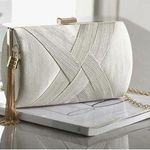 CLUTCH TASES CROSSBODY WEDDING PURSES EVENING Silver Photo 0