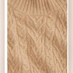 On 34th Women Mock Neck Cable Sweater In Cinnamon Color Size L Photo 5