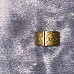 Vintage Scroll Stamped Brass gold tone adjustable Ring Photo 1