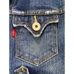 Levi's ‎ 501 Distressed Denim Vest Womens Size Large Southwestern Boho Festival Photo 3