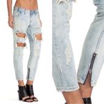 One Teaspoon  Trashed Free Birds Skinny Jeans, Size 28 NWT, Light Wash Distressed Photo 15