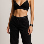 Shade & Shore  Womens Black Cut Out Strappy Bikini Top 34C Beach Boho Modest Swim Photo 0