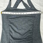 Soybu Sport Gray Crisscross Back Straight Neck Ruched Front Tank Top Gray S Photo 6