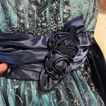 Beata Studio Los Angeles Womens XS size 1 Blue Sparkly Dressy Dress Photo 10