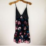 Forever 21 Black Flowy Boho Strappy Dress Sz Small Pink Teal Low Back Photo 5