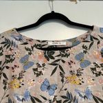 Lemire G Women’s Sz: M Linen Floral Butterfly Flutter Bell Sleeve Top. Blue Size M Photo 6