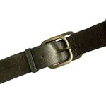 Vtg Suzi Roher Leather Belt Small Womens Green Metallic Brass Abel Canada 1.5" Photo 4