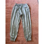 ZARA Women’s Sage Green Satin Jogger Pants Elastic Waist Cuffed Hem Size S Photo 6
