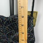 Vintage Jotta Black Iridescent Beaded Floral Crossbody Purse‎ Photo 8