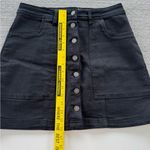 Wishlist Jean Black Twill Stretch Cotton Front Button Mini Skirt Size Large Photo 6