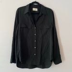 Babaton  Black Button Down Shirt Utility Military Minimalist Women's size Medium Photo 1