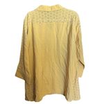 Multiples  Tunic Top Womens 2X Yellow Eyelet Button Up Stretch Blouse Photo 4