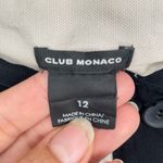 Club Monaco Women's Black Beige Striped Button Front Classic Skirt Size 12 Photo 8