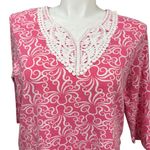 Alfred Dunner Top Size L Pink and White Octopus Pattern Size L Photo 1
