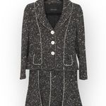 new Rena Lange ā Boucle Jacket + Tulip Skirt Suit ā Grosgrain Ribbon Bow ā 6 ā Black Photo 9