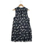 Joie  Dress Womens L Thelen Baltic Swing Trapeze Chiffon High Neck Lined Blue Photo 2