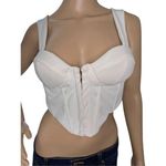 Princess Polly  White Corset Style Cropped Tank With Front Clasps Photo 0