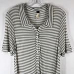 Free People We the Small Tunic Striped Henley Top Gray White Knit Pearl 407 Photo 5