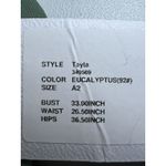 Azazie Tayla Floor Length Chiffon Sheath Dress Size A2 Eucalyptus Bridesmaid Photo 9