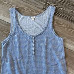 J.Crew  Sz M Blue & White Striped Sleeveless Top W Sequins Photo 1
