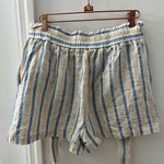 ZARA Striped Blue Beige Shorts Photo 2