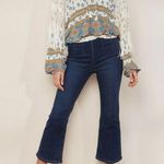 Free People  Macra Maze Me Ivory Combo Tassel Fringe long sleeve lace Top Size M Photo 3