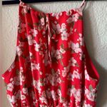 Forever 21  Red Floral Maxi Dress with Side Slits Size Medium Photo 1