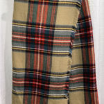 Tartan Plaid Scarf Wrap Fringe 52" x 55" Gold Red Green Preppy Cozy Soft Classic Photo 0
