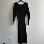 Anthropologie  Shea Ribbed Rib Knit Sweater Midi Dress Black Boat Neck Small Photo 3