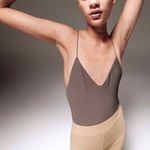 ZARA STRETCHY BIKE ELASTICATED BERMUDA CYCLING HIGH WAIST SHORTS BEIGE L NEW Photo 0