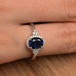Elegant Blue Oval Zirconia Ring Photo 2