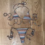 Boohoo  - Aztec Print O Ring Tie Detail Bikini Top & Bottoms Photo 0