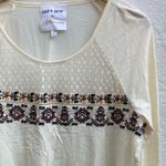 Cut and Sew by Golden Tote Boho Embroidered Long Sleeve Top Size Large Photo 1