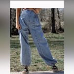 POL  HAREM PANTS denim spring boho sold out elastic waist casual classic $98 fall Photo 2
