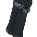 Vintage Black Cami Slip Dress S Chiffon Big Flower Dark Fairy Back Bow Made USA Size undefined Photo 3