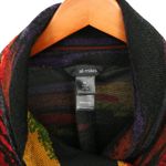 Ali Miles Southwestern Aztec Faux Leather Trim Cowl Neck Cardigan Sweater 2X Black Photo 3