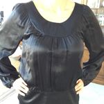 Ling sleeve silk blouse Black Size 8 Photo 4