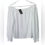 INC white long sleeved off shoulder blouse Size L Photo 1