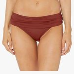 La Blanca NWT Cinnamon Mauve Brown Island Goddess Shirred Hipster Bottom Size 14 Photo 0