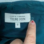 Terri Jon Rickie Freeman Maximalist Dark Green Dress Bell Sleeve Cocktail Size 12 Photo 10