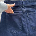 Good American  70’s Icon dark wash Denim Belted Mini Skirt, size 6/28 biker Photo 11