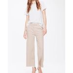 MOTHER The Roller Crop Prep Fray Pants Light Tan Size 27 Wide Leg Raw Hem Photo 2