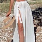Matte Collection Sheer White Cover Up Sarong Adjustable Tie Skirt Size Medium Photo 0