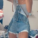 blue b collection denim fringe overalls  Photo 0