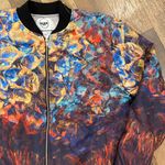 Flux Handmade Luxury Multicolor Printed Bomber Jacket Size Large Photo 3