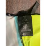 ZeroXposur  Yellow Blue Black Striped Racer‎ Back Tankini Top Size 12 Photo 4