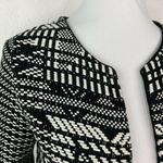 H&M Black White Woven Geometric Open Front Blazer Jacket XS Photo 1