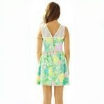 Lilly Pulitzer NWOT Raegan Hibiscus Stroll Print Lace Inset Fit & Flare Dress Photo 1