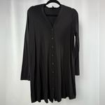 Eileen Fisher Sandwash Tencel Stand Collard Shirt in Black Size Small Photo 1
