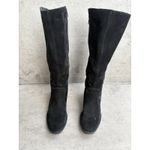 Born Womens Felicia Boot Size 8.5 WIDE CALF Tall Black Suede Block Heel Distress Photo 3